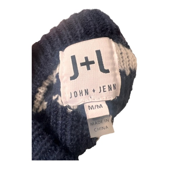 John+ Jenn blue camo abstract Crew Neck Sweater - women’s size M - Picture 8 of 9